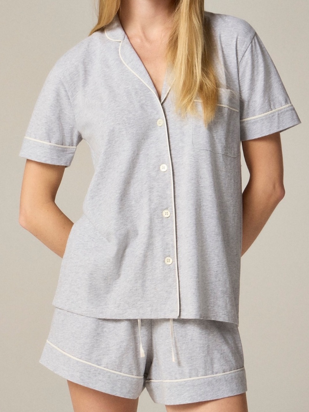 J. Crew Heather Gray Pajama Short Set - Picture 2 of 4